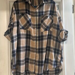 Plaid Button Down Shirt for Women
